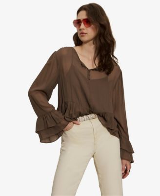 Women's Ruffled Long-Sleeve Blouse