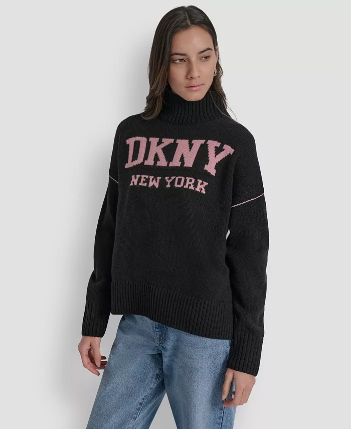 Women's Intarsia Logo Turtleneck Sweater - thumbnail 6