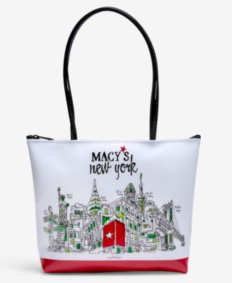 Macy's - New York Skyline Graphic Zip Shoulder Bag
