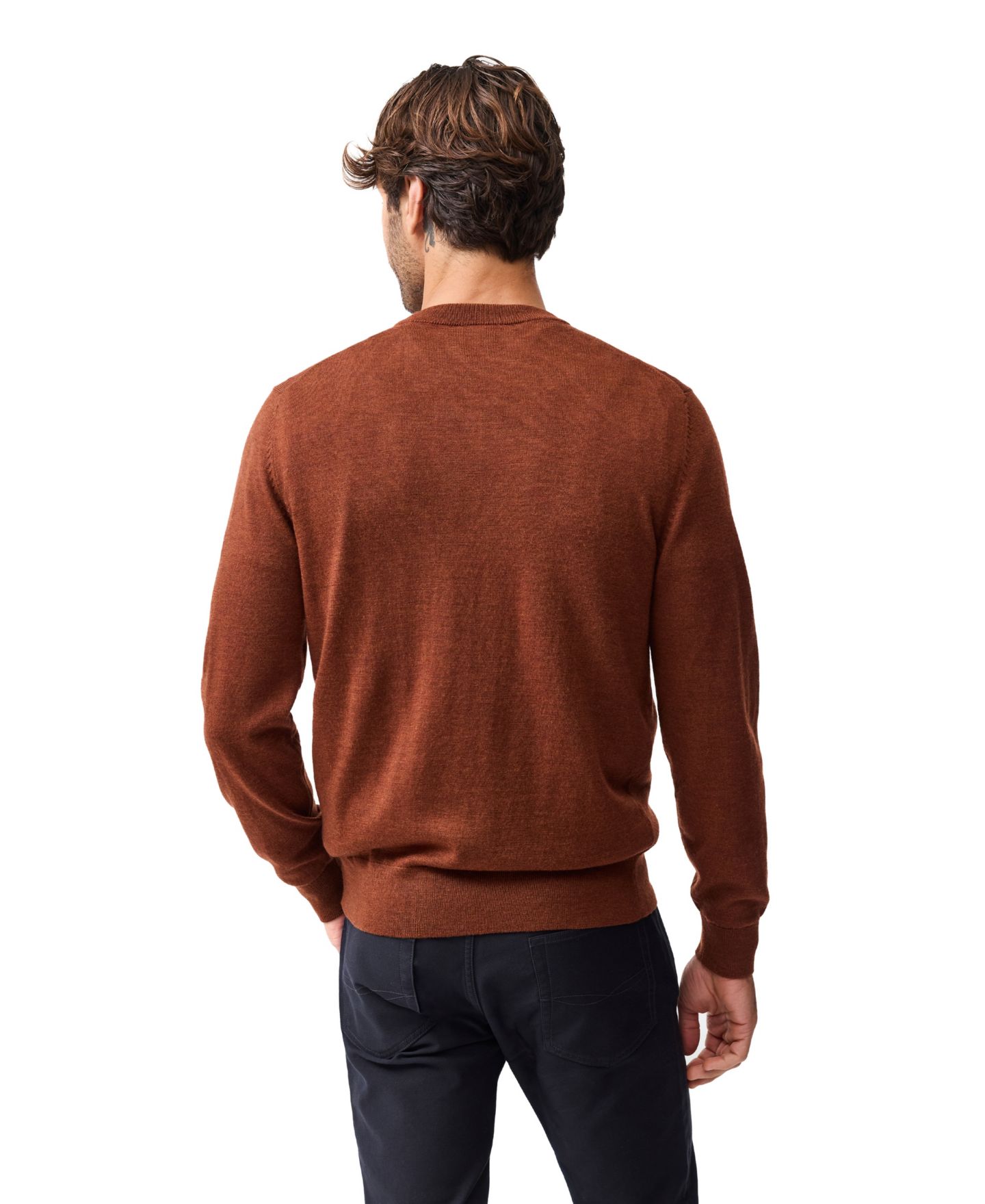 Мужской свитер Rodd & Gunn York Bay Merino Wool, цвет: Оранжевый — фото 6