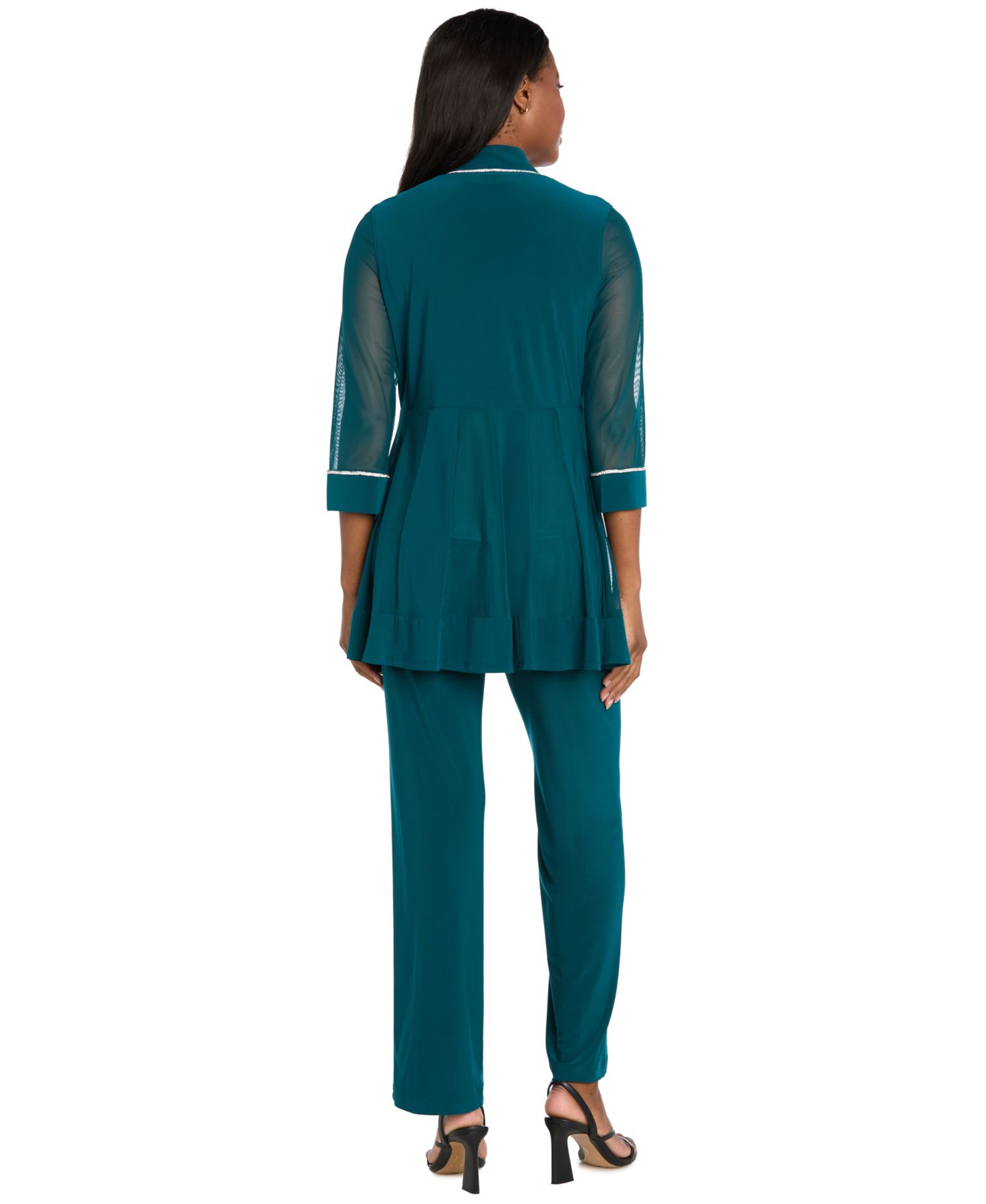 Женские комплекты R & M Richards Layered-Look Top & Pants, цвет: Изумрудный — фото 4