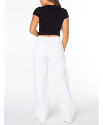 Juniors' High-Rise Wide-Leg Jeans 