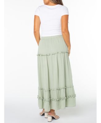 Juniors' Ruffle-Tier Maxi Skirt
