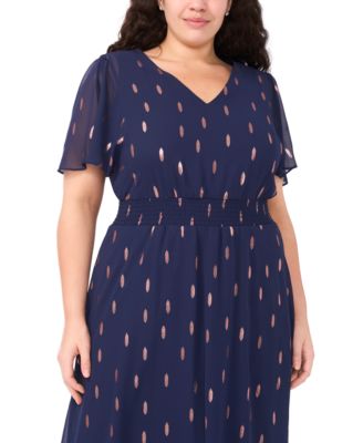 Plus Size Smocked Waist Clip Maxi Dress