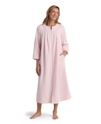 Miss Elaine - Women's Long-Sleeve Solid Long Zipper Robe