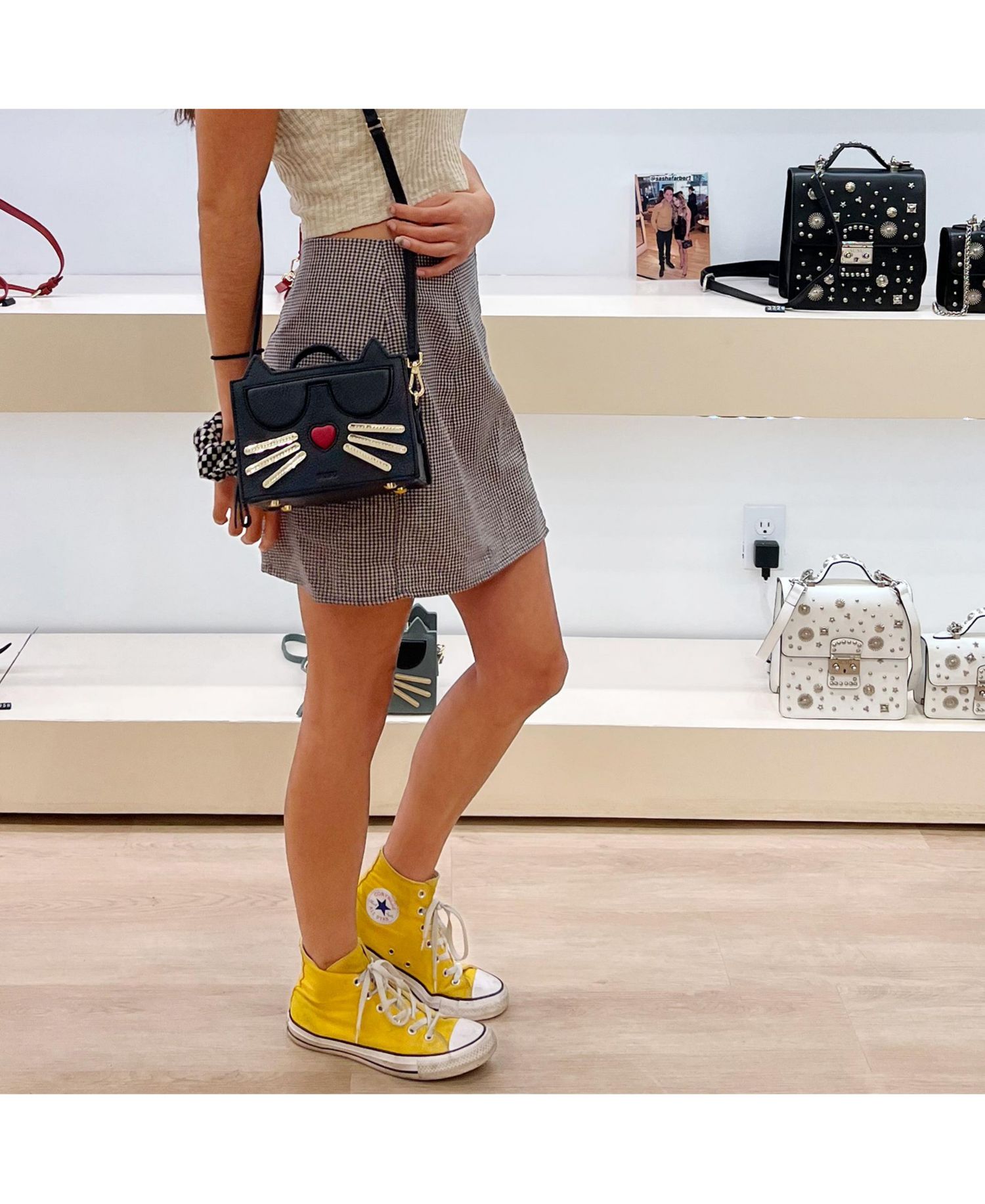 Womens's Pebble Leather Cat Crossbody Bag Cute Top Handle Purse Small Shoulder Handbag