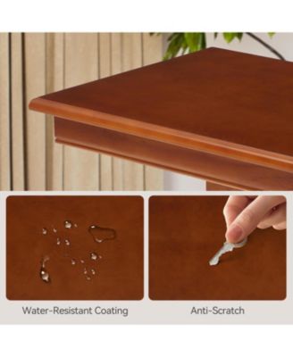 Bar Height Table, Small Pub Table with Solid Wood Base, Mocha Brown