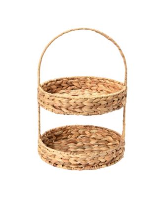 Water Hyacinth 2-Tier Tray, Natural