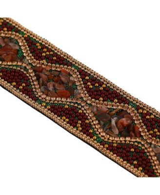 Women's The Moziac-Swirl Statement Bracelet - Forest Green & Wine Red