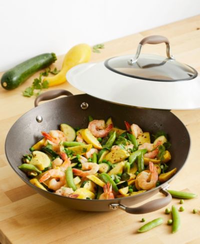 Anolon NEW! Advanced Home Hard-Anodized Nonstick Wok with Side Handles, 14"