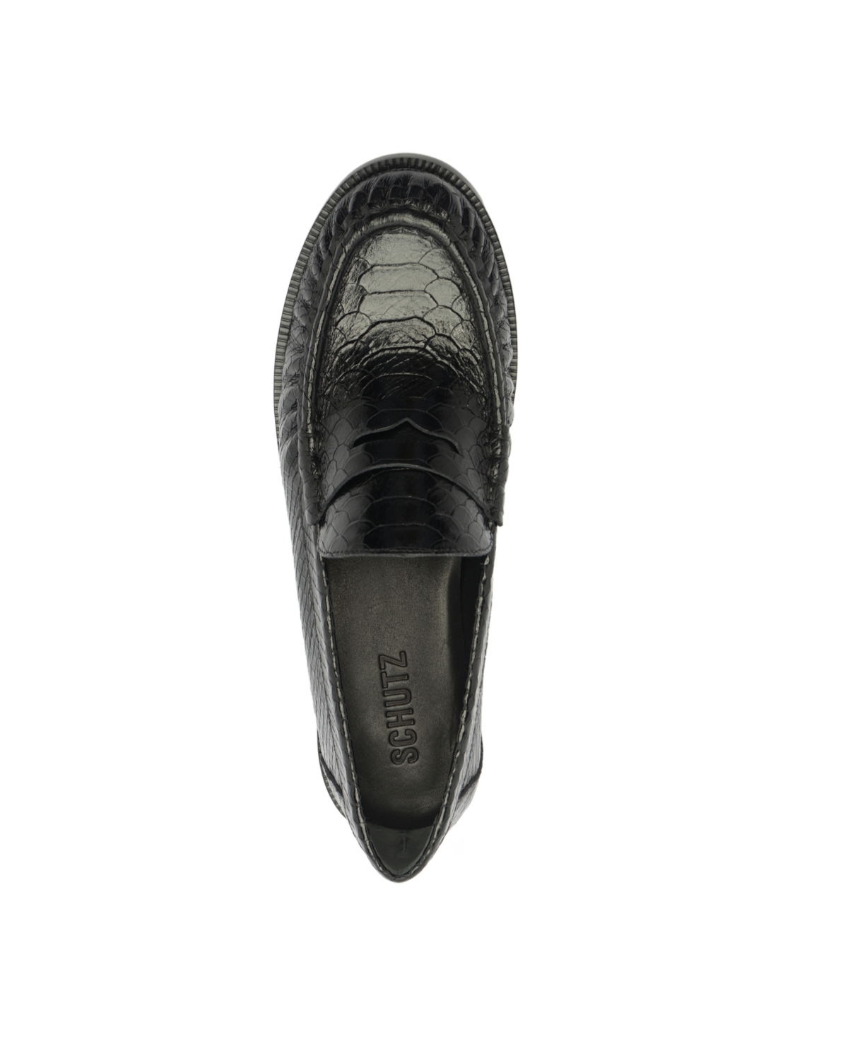 Schutz Snakeskin Tyche Loafer In Black, Women's At Urban Outfitters In Black