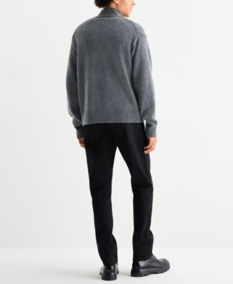 Men's Quarter Button Mock Neck Sweater paired with 410 Athletic Slim-Fit Jeans