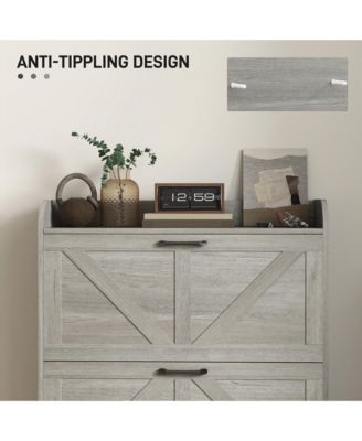 Narrow Shoe Cabinet, Farmhouse Shoe Storage Cabinet, Light