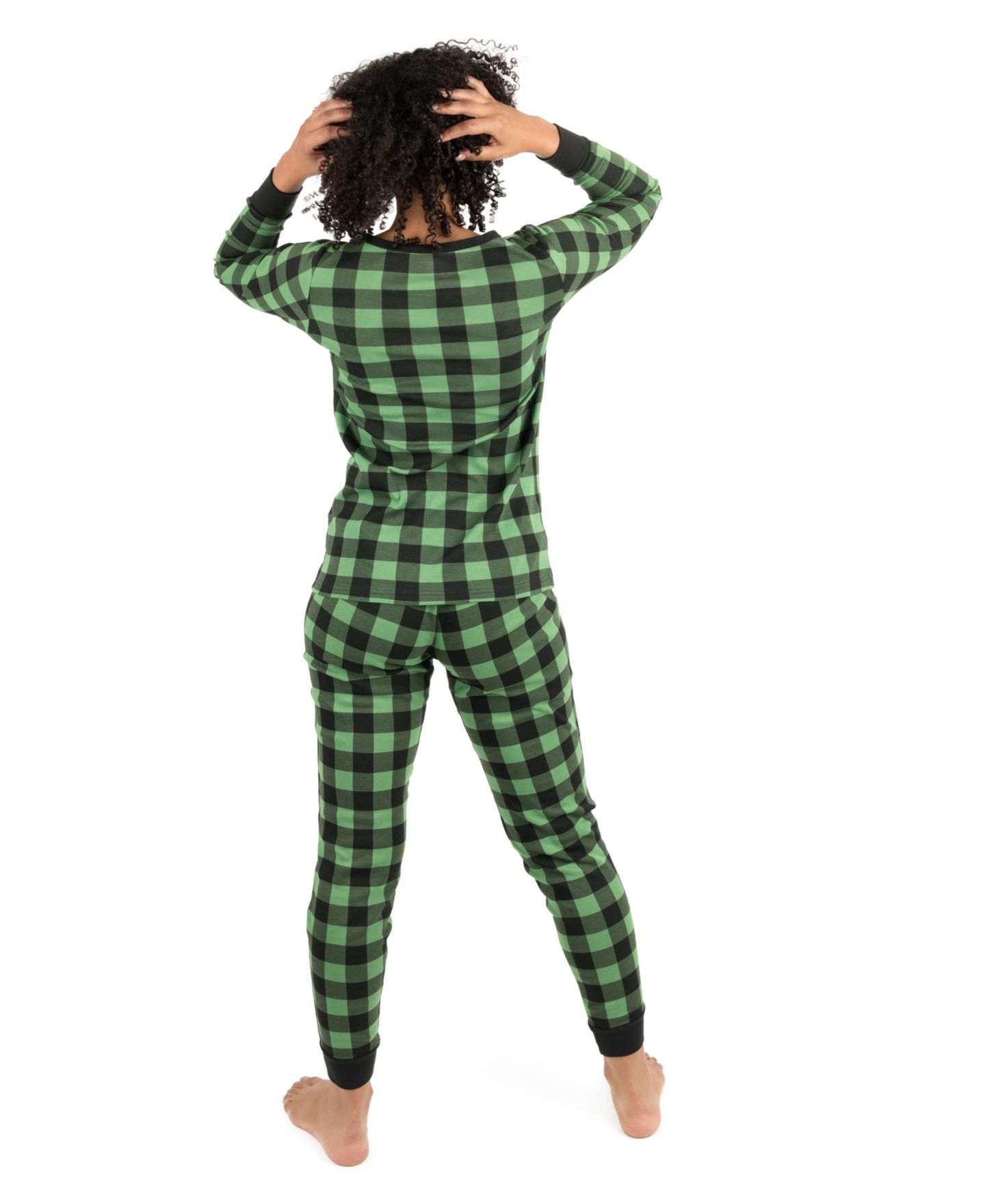Пижама Women’s Two Holiday, хлопок — Leveret, цвет: Чёрный / Зелёный — фото 2