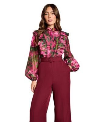 Women's Organza Blouse Jumpsuit