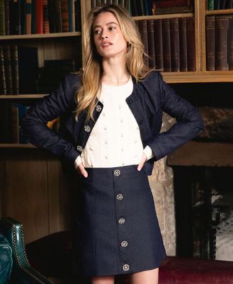 Women's Flap Welt Pockets Denim Mini Skirt