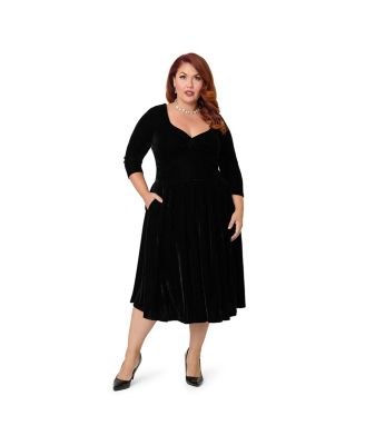 Plus Size 1950s Front Twist Swing Dress
