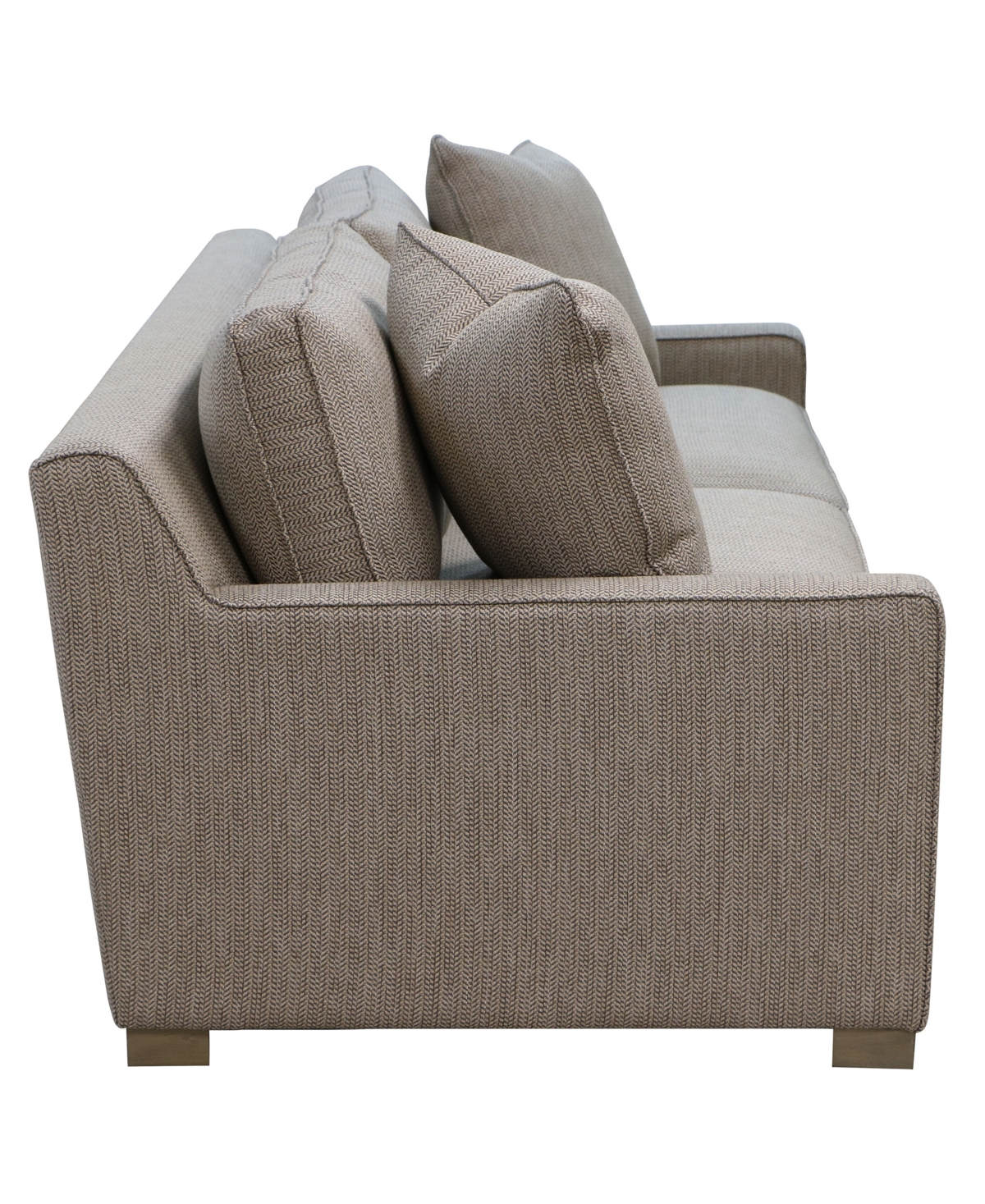 Macy's Stacia 97" Fabric Deep Seated Sofa In Brown