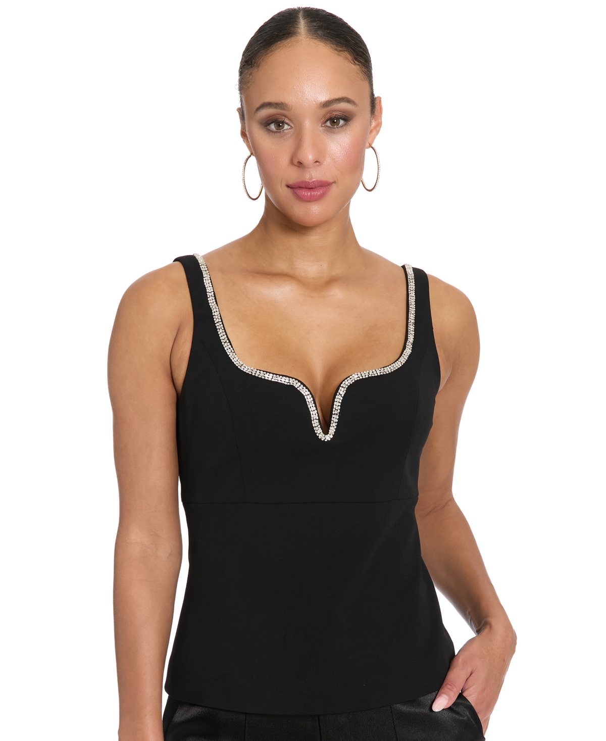 Muse Women's Embellished Sleeveless Top In Black