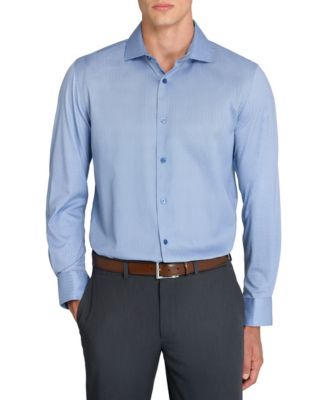 Men's Herringbone Slim-Fit Long-Sleeve Dress Shirt