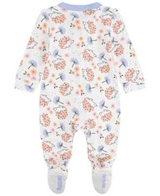 Baby Girls' Printed Footed Crewneck Coverall