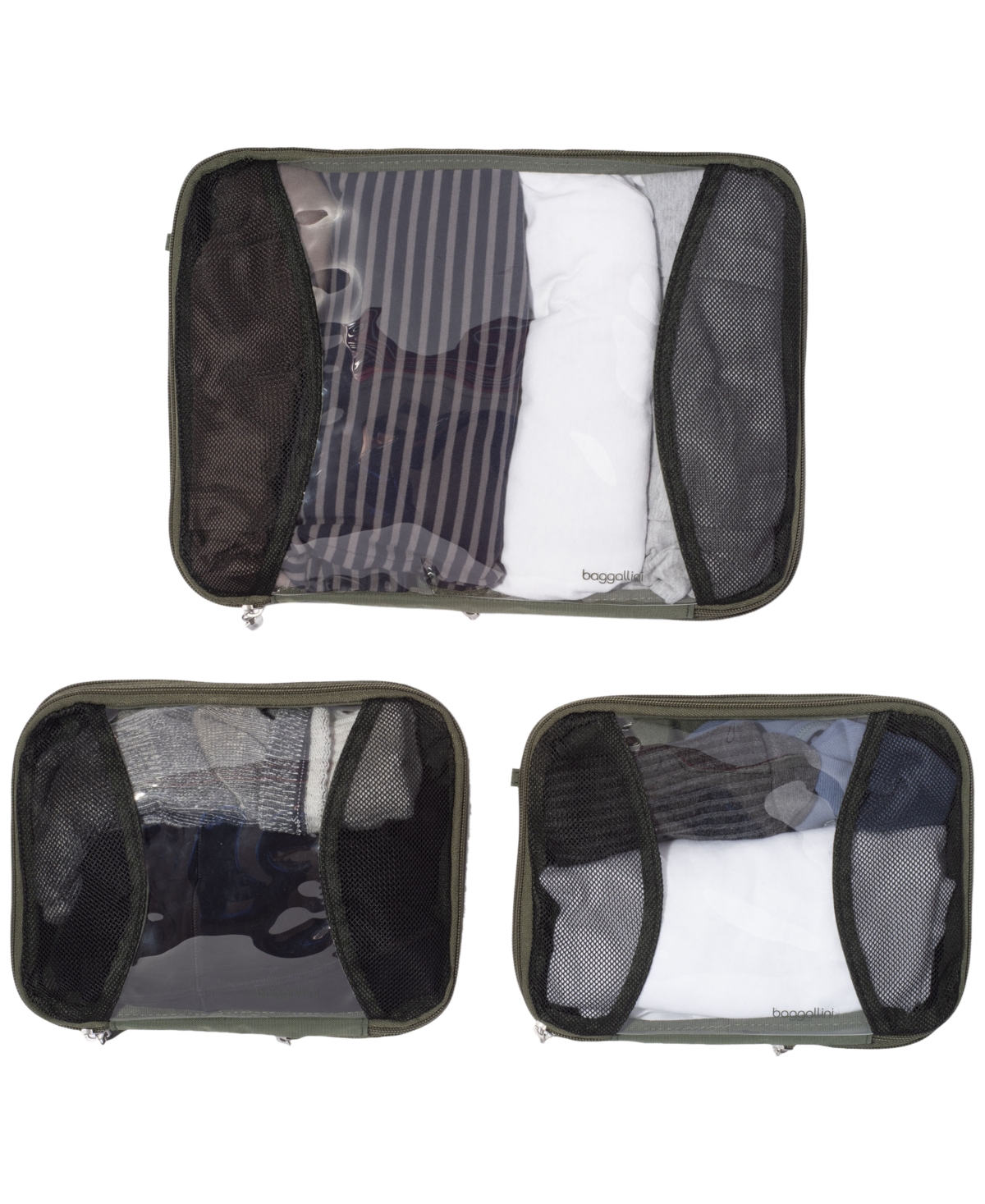 Baggallini Compression Cube 3-piece Set In Green