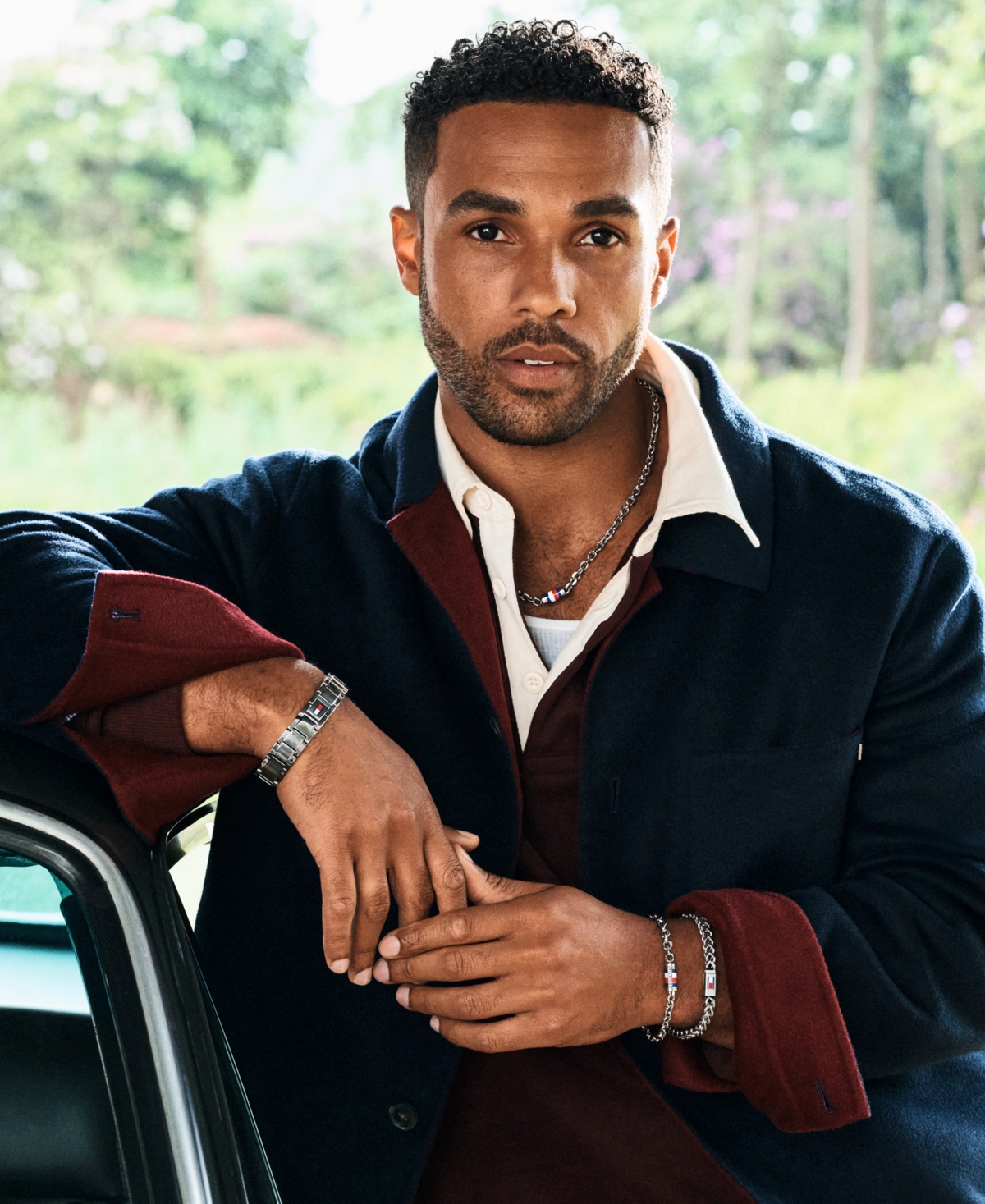 Tommy Hilfiger Men's Silver-Tone Stainless Steel Braided Bracelet