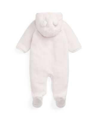Baby Girls' Bear Ear Bunting Long-Sleeve Pramsuit