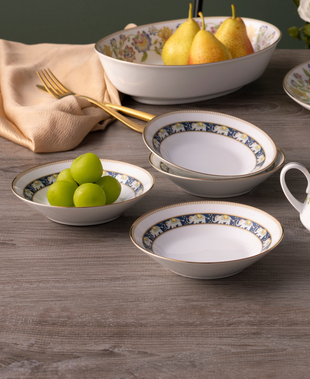 Noritake Tusker Garden Fruit Bowls, Set of 4