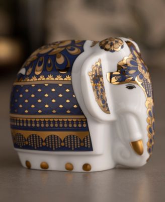 Bejeweled Gold-Tone Accents Elephant Figurine