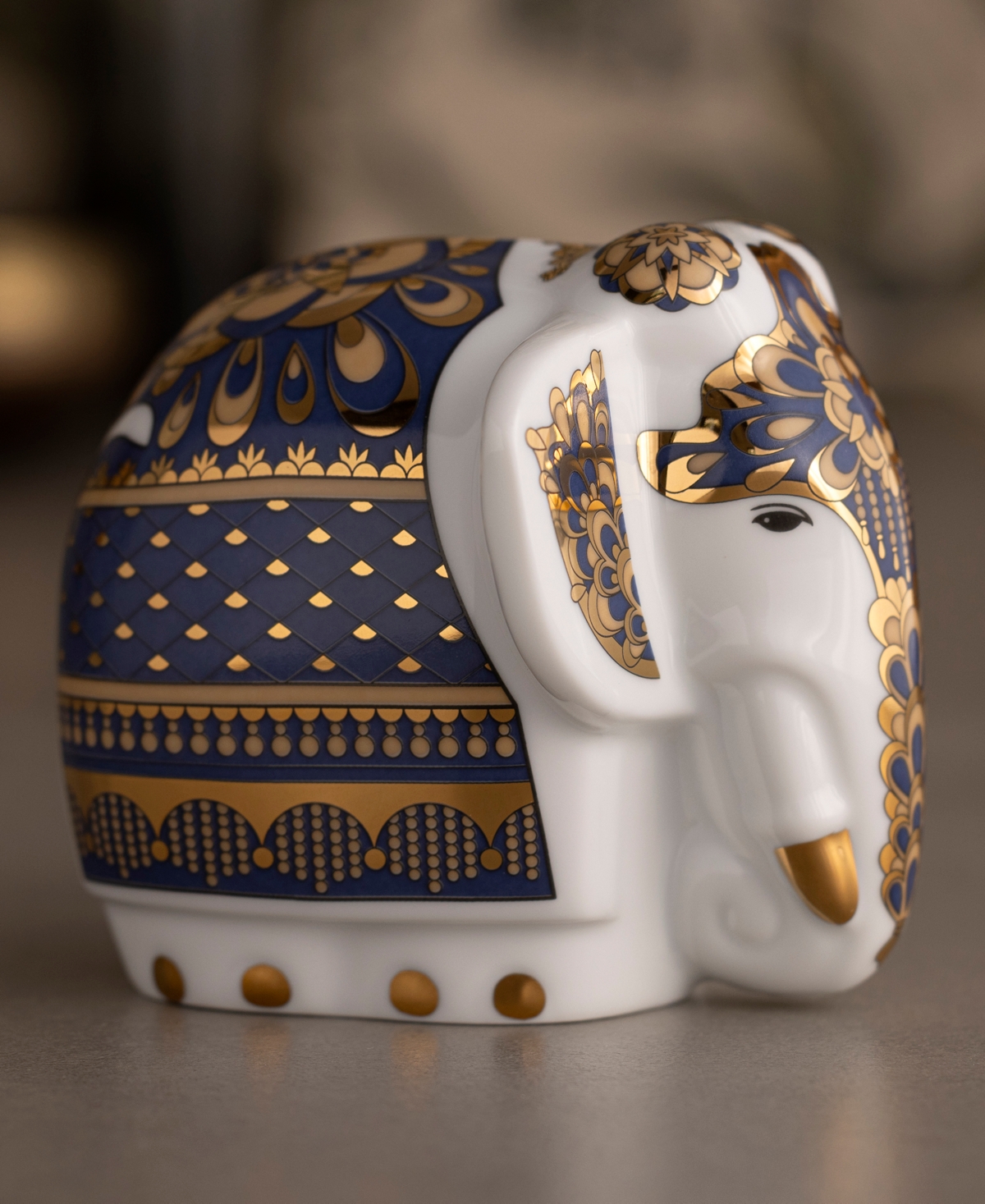 Noritake Bejeweled Gold-Tone Accents Elephant Figurine