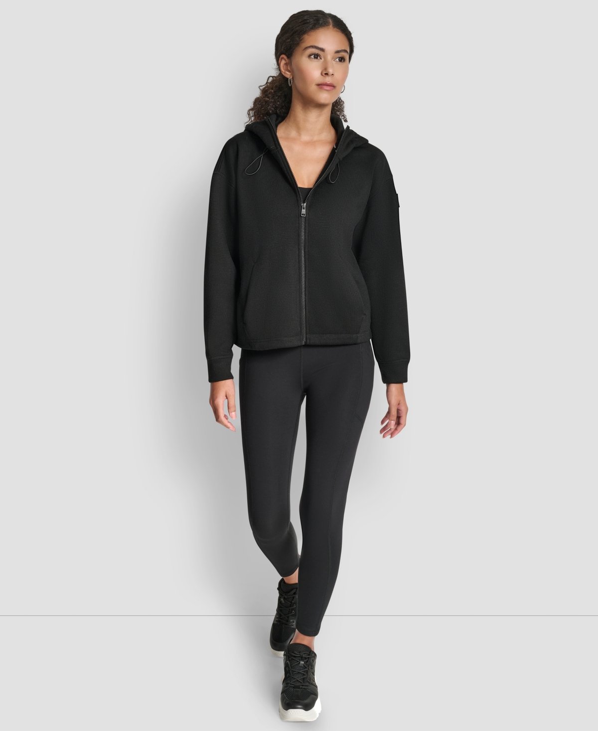 Dkny Women's Hooded Neck Zipper Jacket