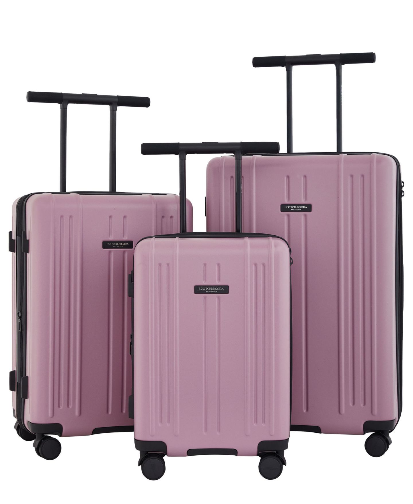 Чемоданы SCOTCH & SODA Eindhoven 3-Pc. Wing-On Rolling Hardside Luggage Set, цвет: Розовый — фото 1