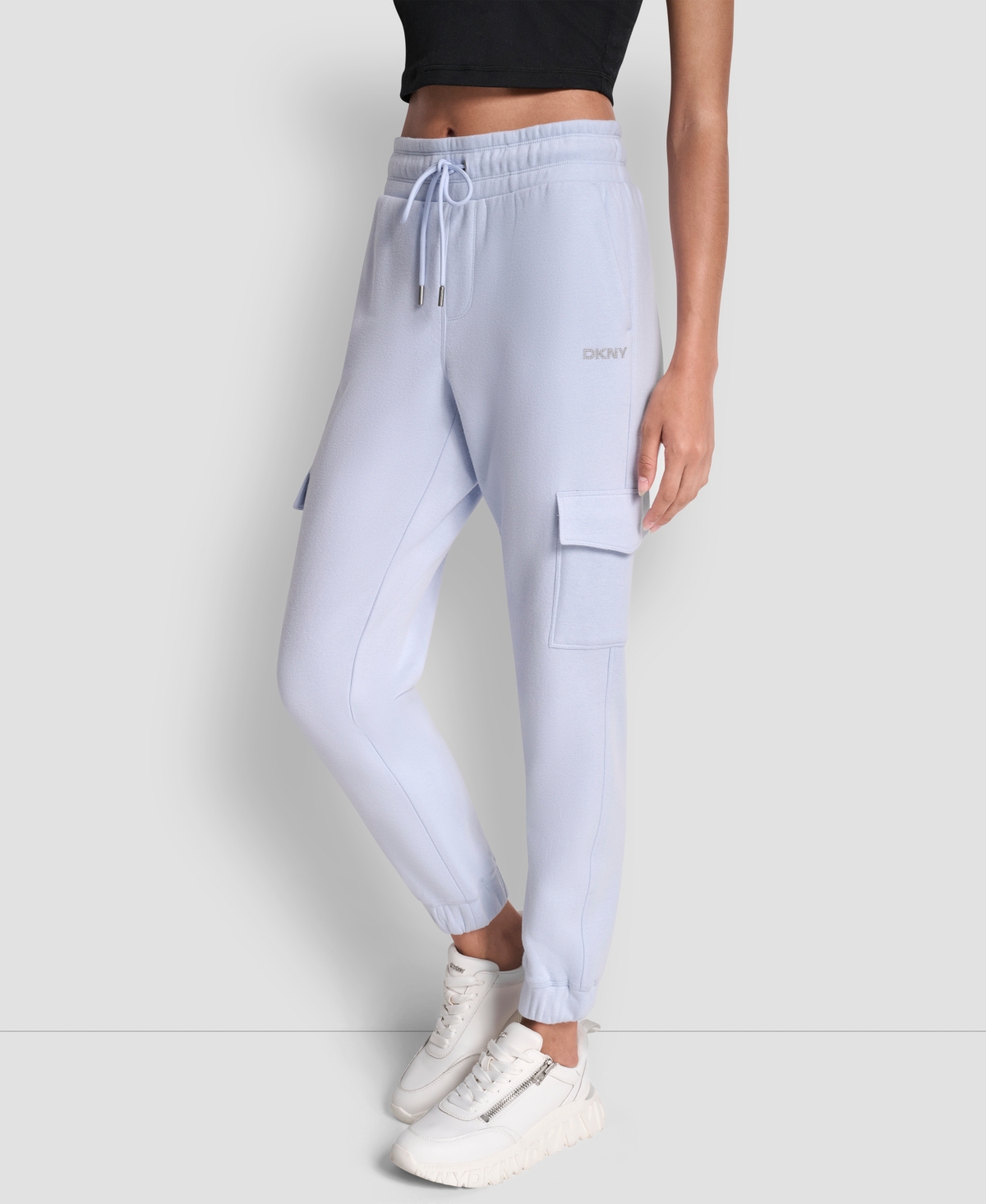 Dkny Sport Women's Studded-Logo Cargo Joggers