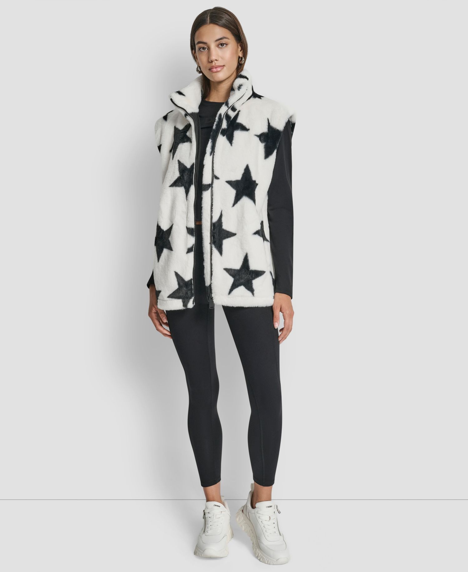 Women's Star Print Faux Fur Vest