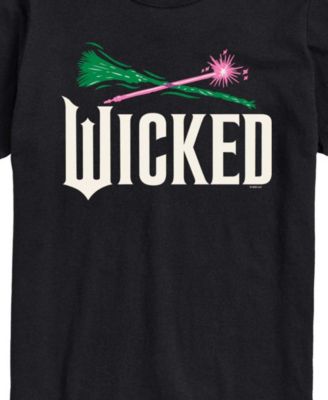 Men's Wicked Part 2 Broom and Wand Logo Graphic Printed Short-Sleeve T-Shirt