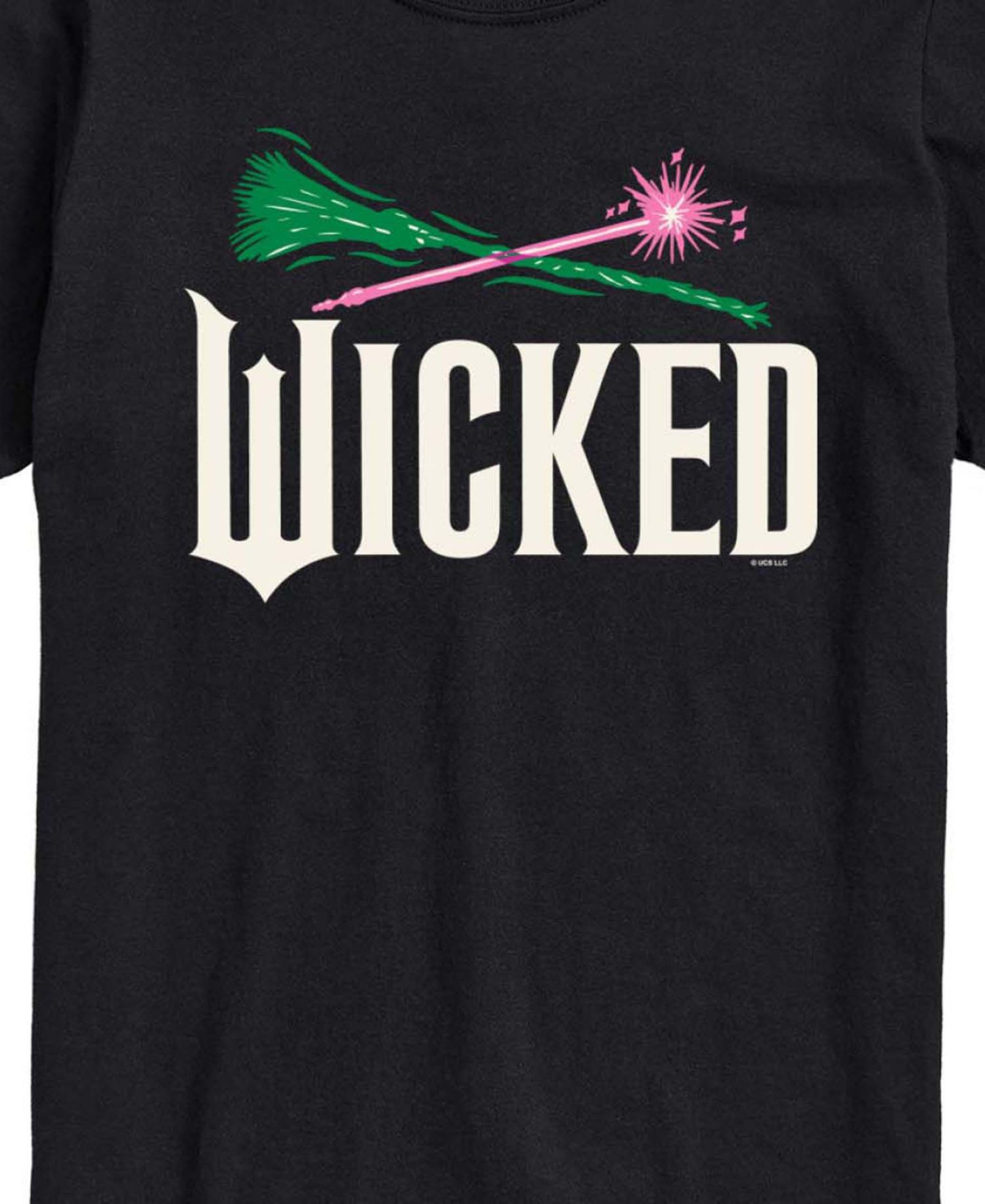 Men's Wicked Part 2 Broom and Wand Logo Graphic Printed Short-Sleeve T-Shirt