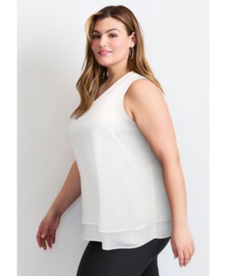 Women's Tops & Tees Sleeveless Double Layer Swing Tank
