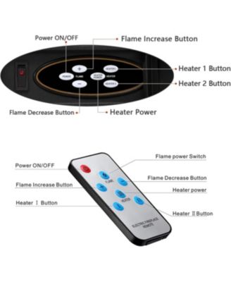 Electric Fireplace Heater Wooden Surround Firebox, Remote Control, Adjustable LED Flame, 750W/1500W Freestanding Fireplace