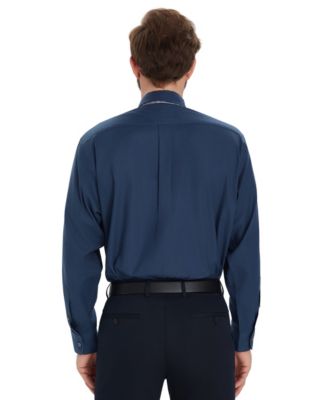 Men's Pinpoint Button Front Solid Dress Shirt