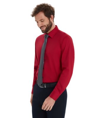 Men's Solid Slim-Fit Dress Shirt