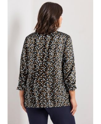 Women's Plus Size Pintuck Popover Top