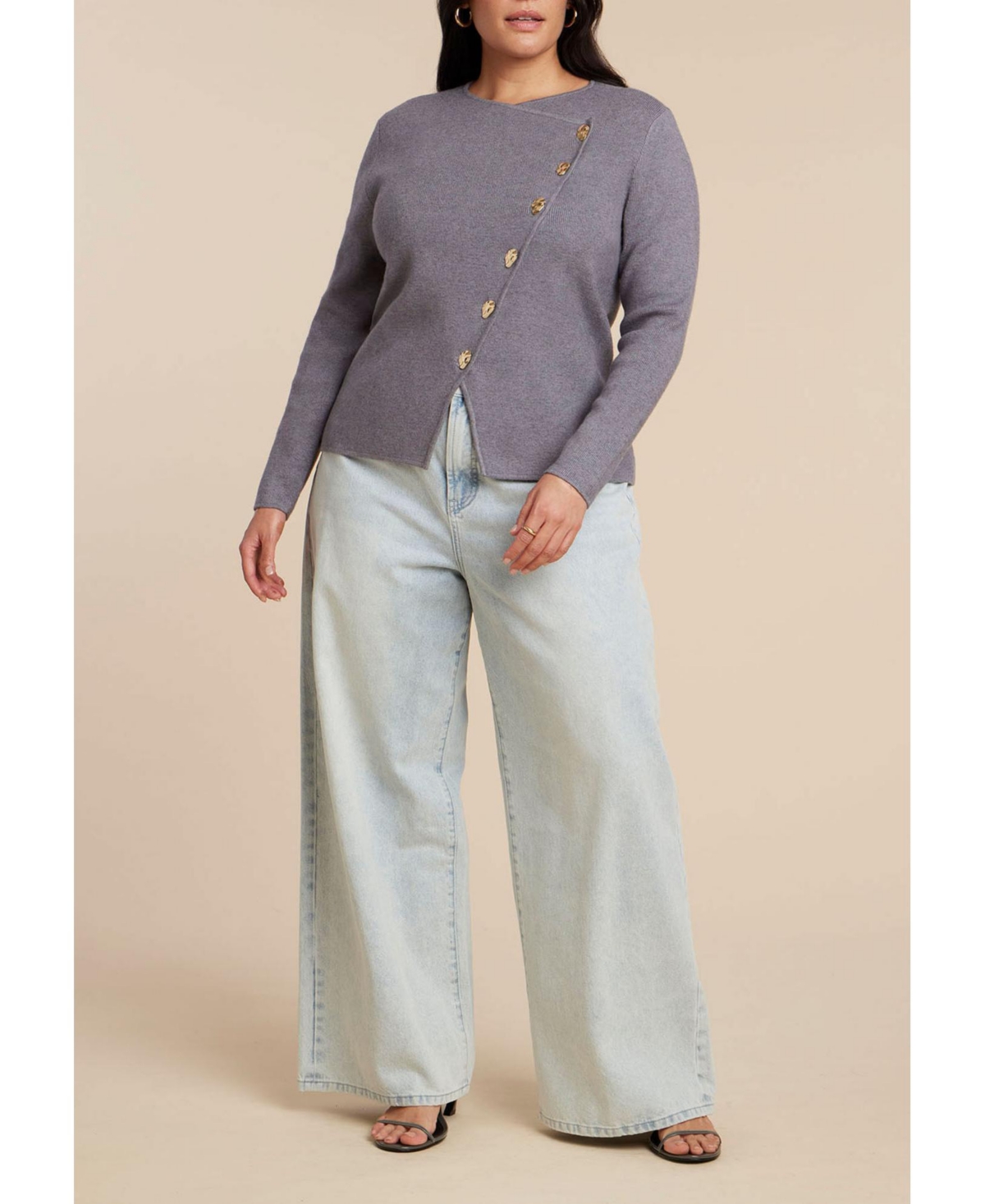 Eloquii Women's Overlap Cardigan