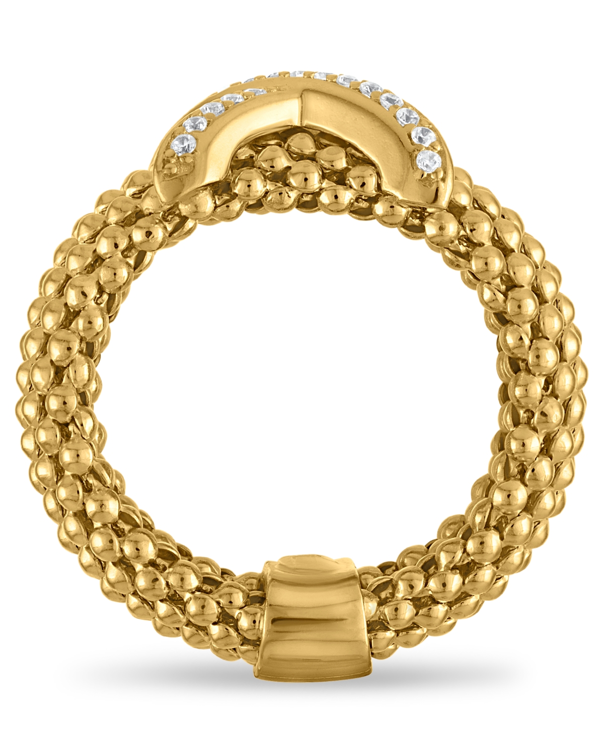 Macy's Diamond X Station Mesh Ring (1/6 ct. t.w.) in 14k Gold Over Sterling Silver