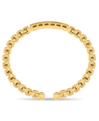 Diamond Bar Box Chain Cuff Bangle Bracelet (1/3 ct. t.w.) in 14k Gold Over Sterling Silver