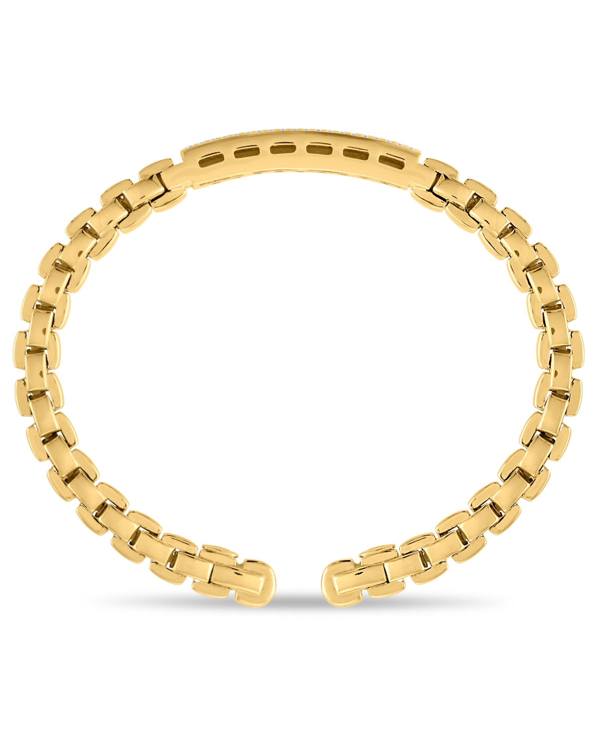Macy's Diamond Bar Box Chain Cuff Bangle Bracelet (1/3 ct. t.w.) in 14k Gold Over Sterling Silver
