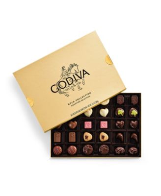 Assorted Chocolate Gold Collection Boxes Tower with Gold Ribbon, 53-Pc.