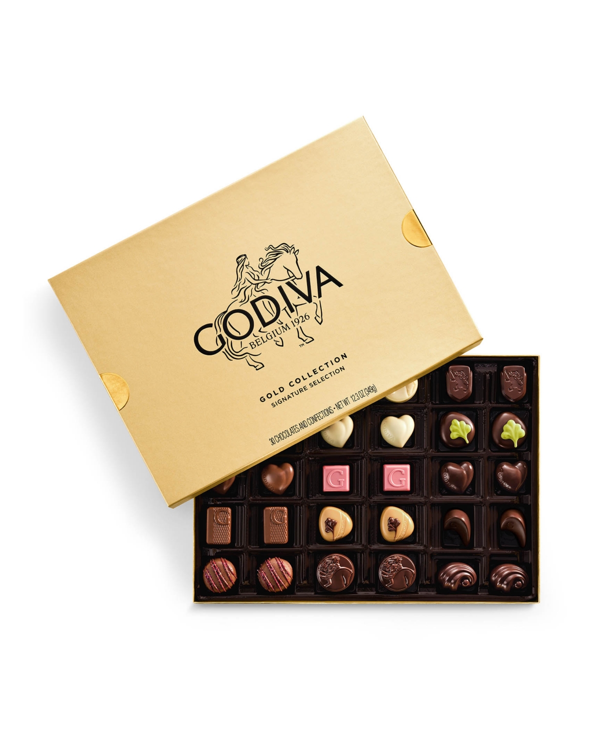 Godiva Assorted Chocolate Gold Collection Boxes Tower With Gold Ribbon, 53-pc. In Transparent