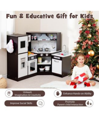 Kids Corner Pretend Kitchen Playset with Separated Washing Basin