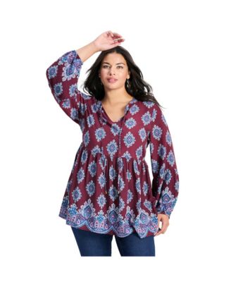 Women's Plus Size Mara Blouson Sleeve Tunic